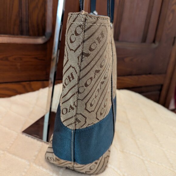 Y2K Coach F12252 Signature Striped Lozenge Tote Bag - Picture 5 of 12